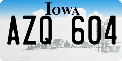 IA license plate AZQ604