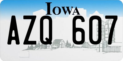 IA license plate AZQ607