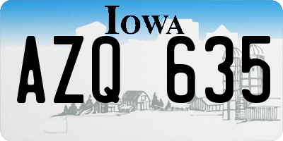 IA license plate AZQ635