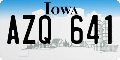 IA license plate AZQ641
