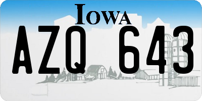 IA license plate AZQ643