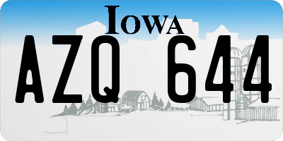 IA license plate AZQ644