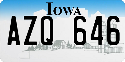 IA license plate AZQ646