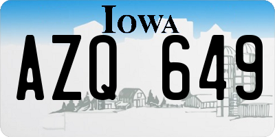 IA license plate AZQ649
