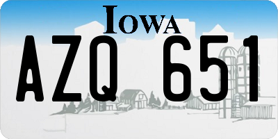 IA license plate AZQ651