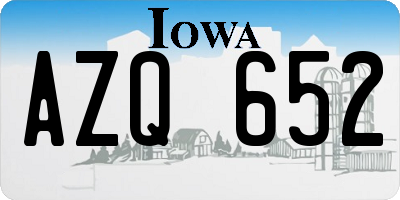 IA license plate AZQ652