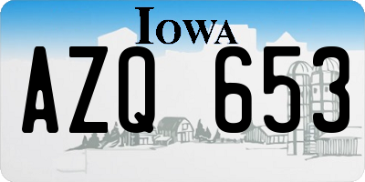 IA license plate AZQ653
