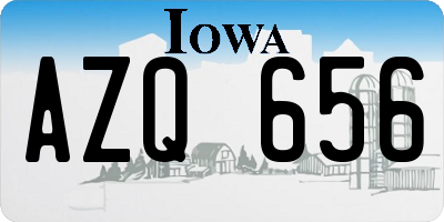 IA license plate AZQ656