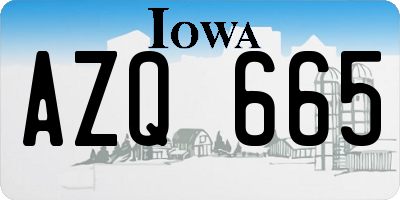 IA license plate AZQ665
