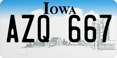 IA license plate AZQ667