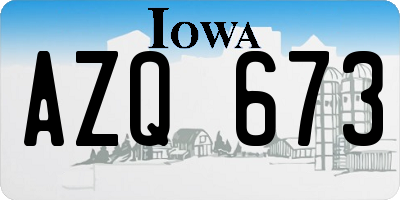 IA license plate AZQ673
