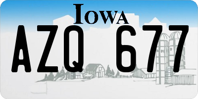 IA license plate AZQ677