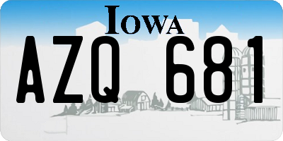 IA license plate AZQ681