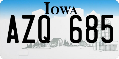 IA license plate AZQ685