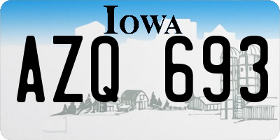 IA license plate AZQ693