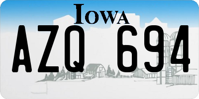 IA license plate AZQ694