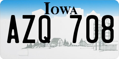 IA license plate AZQ708