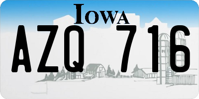 IA license plate AZQ716