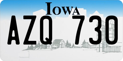 IA license plate AZQ730