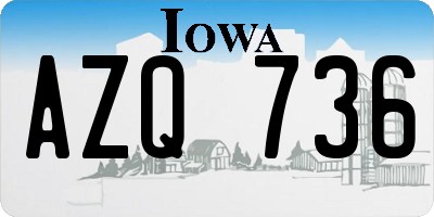 IA license plate AZQ736