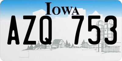 IA license plate AZQ753