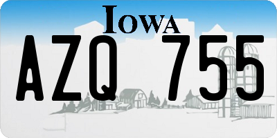 IA license plate AZQ755