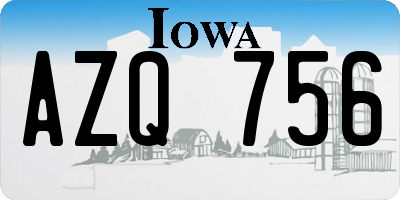 IA license plate AZQ756