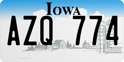 IA license plate AZQ774