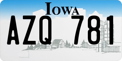 IA license plate AZQ781