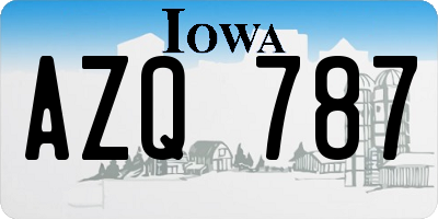IA license plate AZQ787