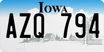 IA license plate AZQ794