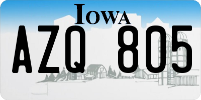IA license plate AZQ805