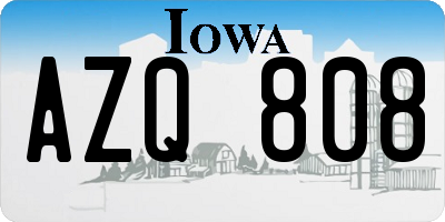 IA license plate AZQ808