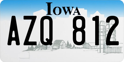 IA license plate AZQ812