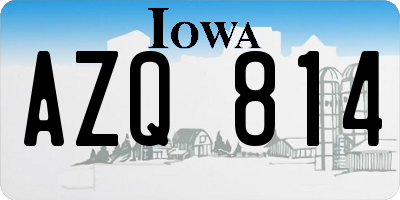 IA license plate AZQ814