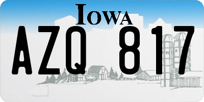 IA license plate AZQ817