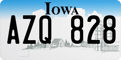 IA license plate AZQ828