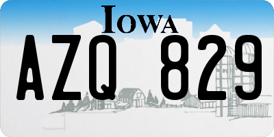 IA license plate AZQ829