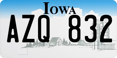 IA license plate AZQ832