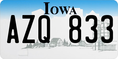 IA license plate AZQ833