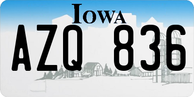 IA license plate AZQ836