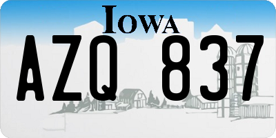 IA license plate AZQ837