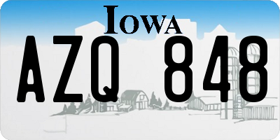 IA license plate AZQ848