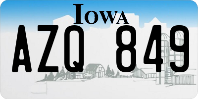 IA license plate AZQ849