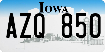 IA license plate AZQ850