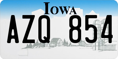 IA license plate AZQ854