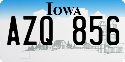 IA license plate AZQ856