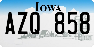 IA license plate AZQ858