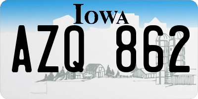 IA license plate AZQ862