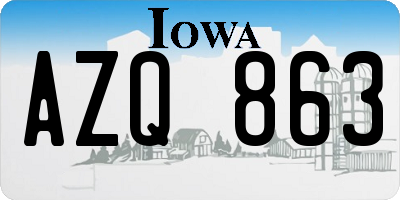 IA license plate AZQ863